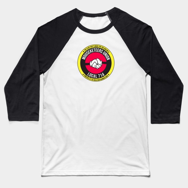 Mouseketeers Union Local 714 Baseball T-Shirt by BigThunderDesigns